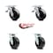 Service Caster 6 Inch Phenolic Swivel Caster Set with Roller Bearing 2 Total Lock Brake SCC SCC-TTL30S620-PHR-2-S-2 - alternate 1